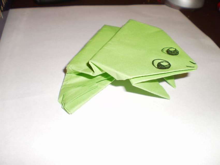 как сделать прыгающую лягушку из бумаги