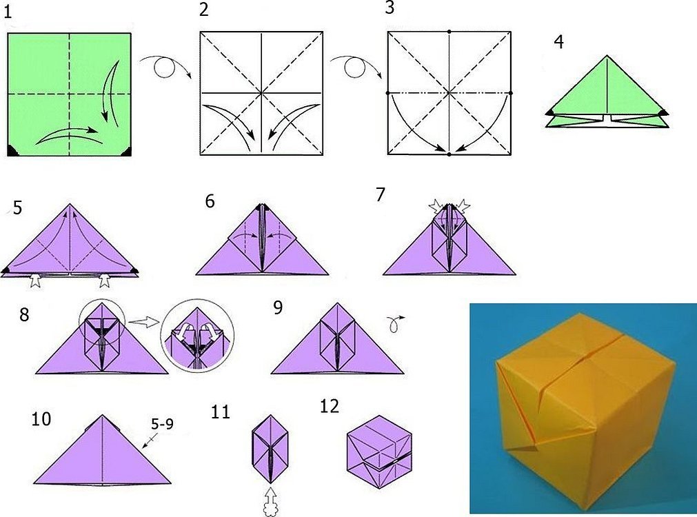 Поделки из а4 легкие. Как делать куб из бумаги без клея. Куб оригами из бумаги без клея. Куб оригами схема из одного листа. Как сделать кубик из бумаги а4 без клея.