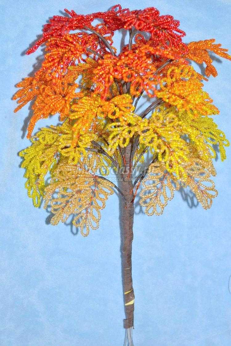 дерево из бисера. Золотая осень
