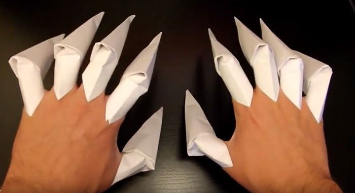 Как сделать когти из бумаги на пальцы