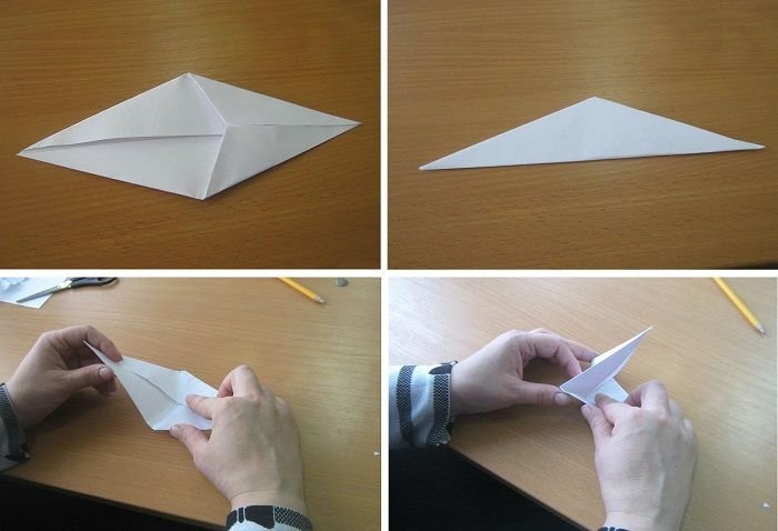 Жар-птица оригами: этапы складывания 5-8