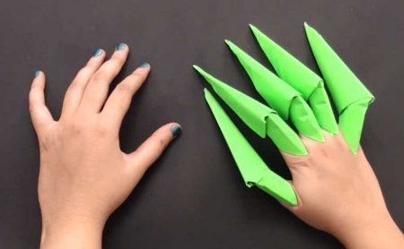 Как сделать оригами когти из бумаги