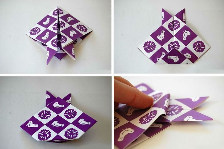Поэтапная сборка кролика-оригами