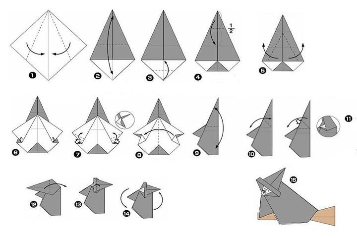Мастер-класс по сборке ведьмы на метле в технике оригами 